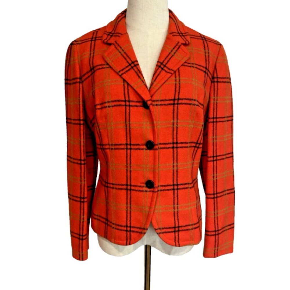VTG Young Pendleton‎ Size 11/12 Women's XS Blazer Jacket 100% Virgin Wool Red